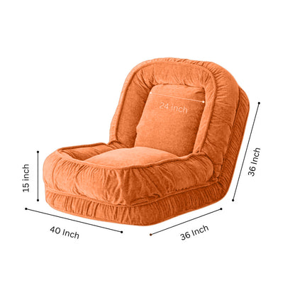 Woolly - Human Dog Bed/Floor Sofa Bed - Orange