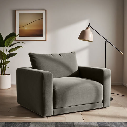 Plum Sofa - Loveseat - Grey