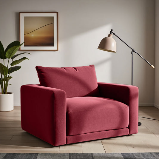Plum Sofa - Loveseat - Maroon