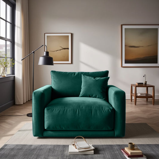 Plum Sofa - Loveseat - Forest Green