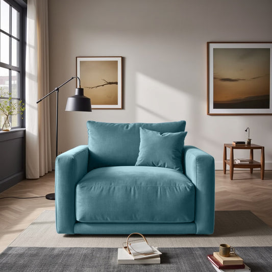 Plum Sofa - Loveseat - Arctic Blue