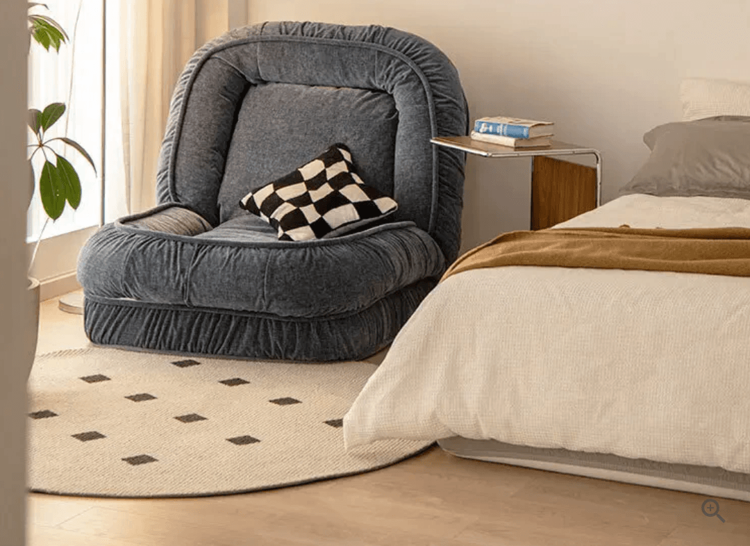 Woolly - Large Luxurious Floor Sofa Bed (Smoke Grey) - CosyLabs