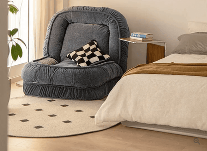 Woolly - Large Luxurious Floor Sofa Bed (Smoke Grey)