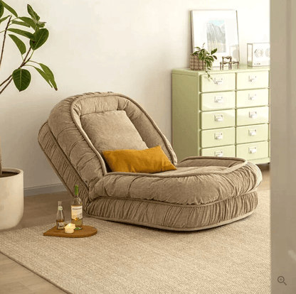 Woolly - Large Luxurious Floor Sofa Bed (Beige)