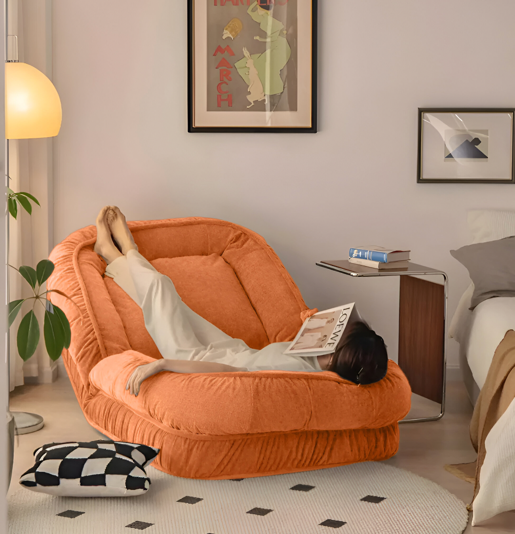 Woolly - Human Dog Bed/Floor Sofa Bed - Orange