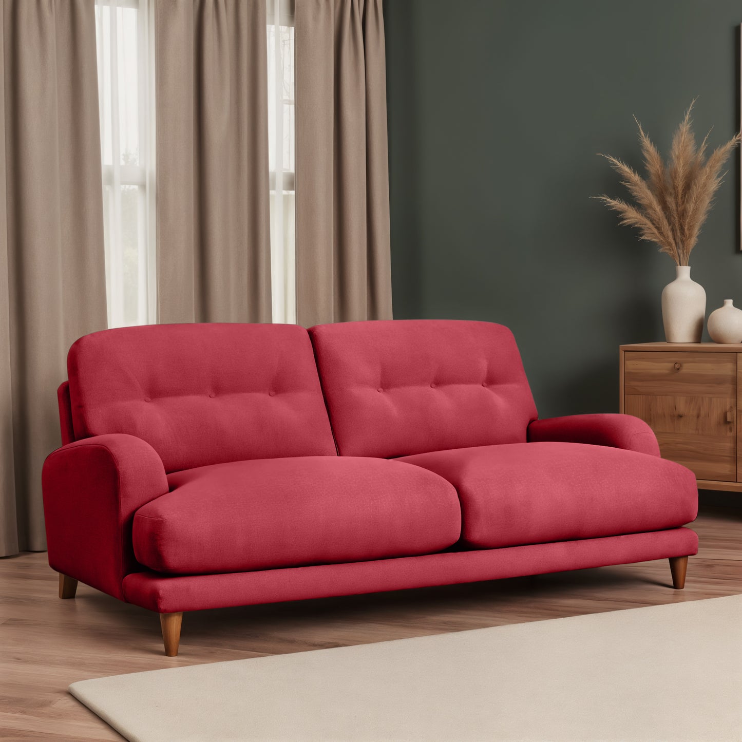Sugar Sofa - 2 Seater - Dark Maroon